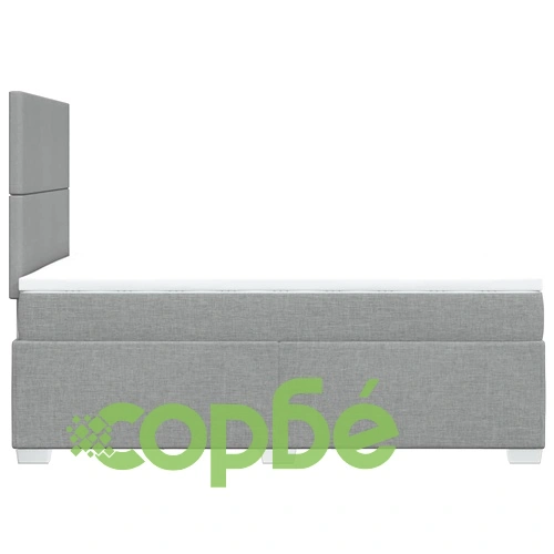 Боксспринг легло с матрак, светлосиво, 120x190 см, плат ➤ топ цена ➤ sorbe.bg