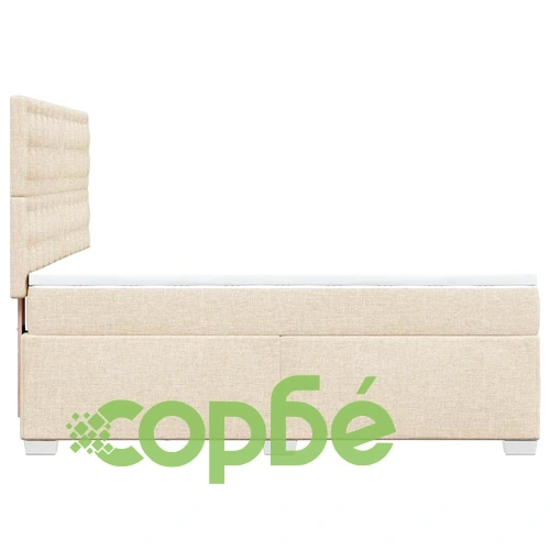 Боксспринг легло с матрак, кремаво, 140x190 см, плат ➤ топ цена ➤ sorbe.bg