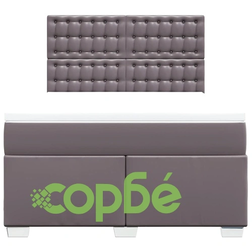 Боксспринг легло с матрак, сиво, 140x190 см изкуствена кожа ➤ топ цена ➤ sorbe.bg