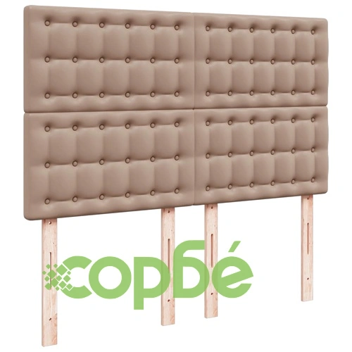 Боксспринг легло с матрак, капучино, 140x190 см изкуствена кожа ➤ топ цена ➤ sorbe.bg