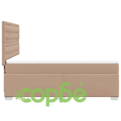 Боксспринг легло с матрак, капучино, 140x190 см изкуствена кожа ➤ топ цена ➤ sorbe.bg