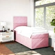 Боксспринг легло с матрак, розово, 90x200 см, кадифе