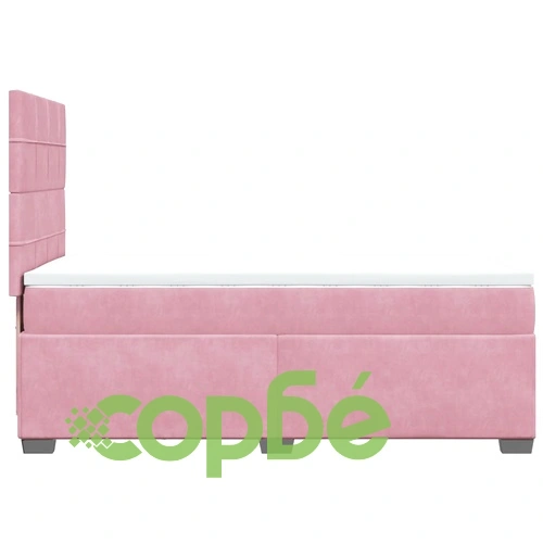 Боксспринг легло с матрак, розово, 90x200 см, кадифе ➤ топ цена ➤ sorbe.bg