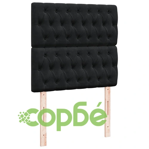 Боксспринг легло с матрак, черно, 100x200 см, кадифе ➤ топ цена ➤ sorbe.bg