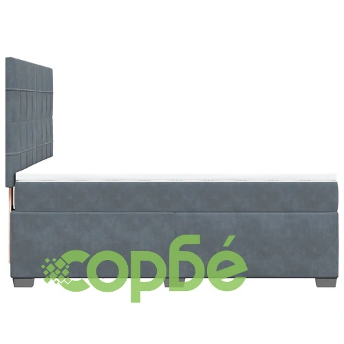 Боксспринг легло с матрак, тъмносиво, 140x190 см, кадифе ➤ топ цена ➤ sorbe.bg