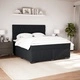 Боксспринг легло с матрак, черно, 180x200 см, кадифе