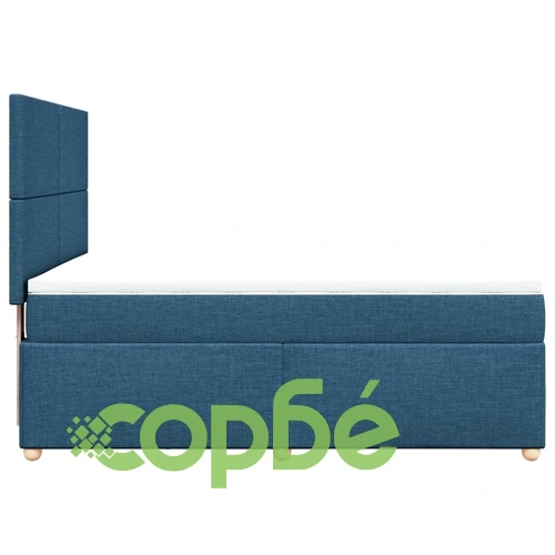 Боксспринг легло с матрак, синьо, 140x190 см, плат ➤ топ цена ➤ sorbe.bg