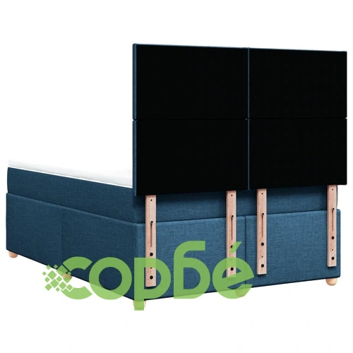 Боксспринг легло с матрак, синьо, 140x190 см, плат ➤ топ цена ➤ sorbe.bg