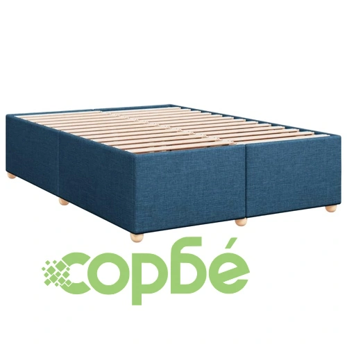 Боксспринг легло с матрак, синьо, 140x190 см, плат ➤ топ цена ➤ sorbe.bg