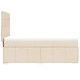 Боксспринг легло с матрак, кремаво, 100x200 см, плат