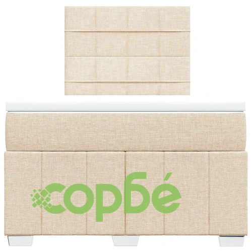 Боксспринг легло с матрак, кремаво, 120x200 см, плат ➤ топ цена ➤ sorbe.bg