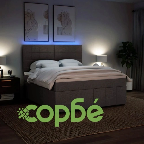 Боксспринг легло с матрак, таупе, 180x200 см, плат ➤ топ цена ➤ sorbe.bg