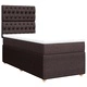Боксспринг легло с матрак, тъмнокафяво, 90x190 см, плат