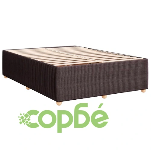 Боксспринг легло с матрак, тъмнокафяво, 140x190 см, плат ➤ топ цена ➤ sorbe.bg