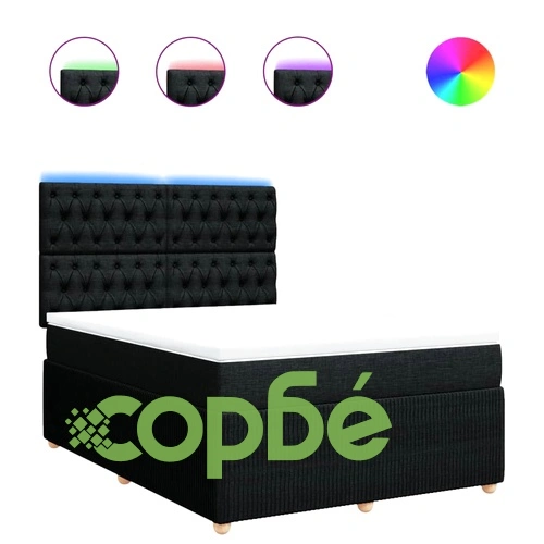 Боксспринг легло с матрак, черно, 140x190 см плат ➤ топ цена ➤ sorbe.bg