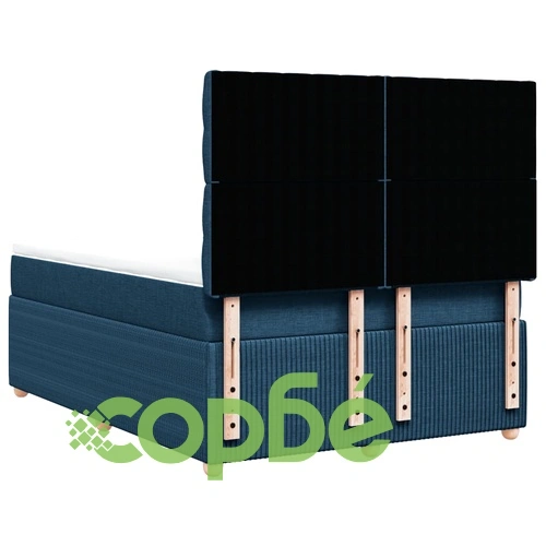 Боксспринг легло с матрак, синьо, 140x190 см, плат ➤ топ цена ➤ sorbe.bg