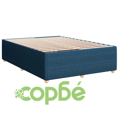 Боксспринг легло с матрак, синьо, 140x190 см, плат ➤ топ цена ➤ sorbe.bg