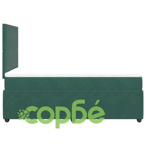 Боксспринг легло с матрак, тъмнозелено, 120x200 см, кадифе ➤ топ цена ➤ sorbe.bg