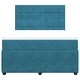 Боксспринг легло с матрак, синя, 140x190 см, кадифе