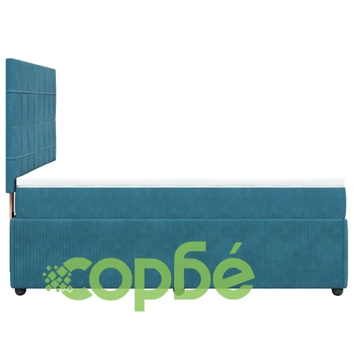 Боксспринг легло с матрак, синя, 140x190 см, кадифе ➤ топ цена ➤ sorbe.bg