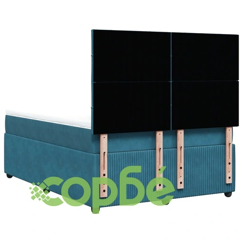 Боксспринг легло с матрак, синя, 140x190 см, кадифе ➤ топ цена ➤ sorbe.bg