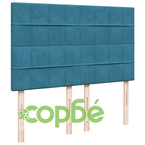 Боксспринг легло с матрак, синя, 140x190 см, кадифе ➤ топ цена ➤ sorbe.bg