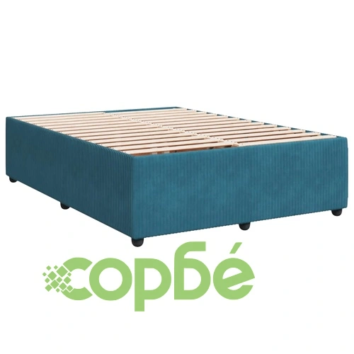 Боксспринг легло с матрак, синя, 140x190 см, кадифе ➤ топ цена ➤ sorbe.bg