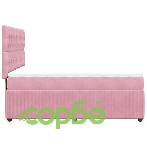 Боксспринг легло с матрак, розова, 140x190 см, кадифе ➤ топ цена ➤ sorbe.bg
