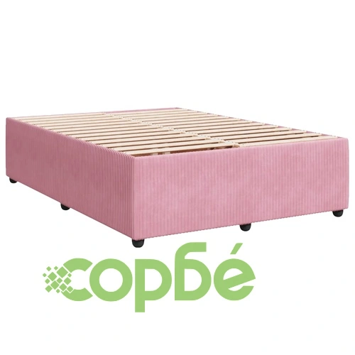 Боксспринг легло с матрак, розова, 140x190 см, кадифе ➤ топ цена ➤ sorbe.bg