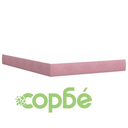 Боксспринг легло с матрак, розова, 140x190 см, кадифе ➤ топ цена ➤ sorbe.bg