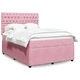Боксспринг легло с матрак, розова, 140x190 см, кадифе