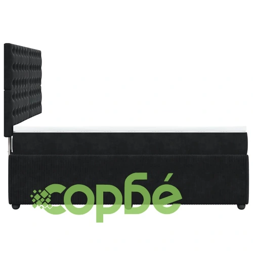 Боксспринг легло с матрак, черно, 140x190 см, кадифе ➤ топ цена ➤ sorbe.bg