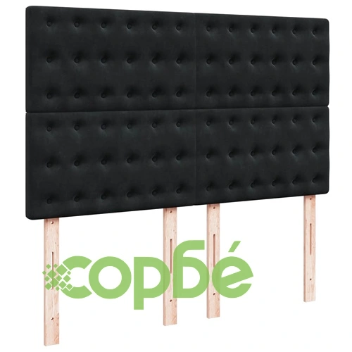 Боксспринг легло с матрак, черно, 140x190 см, кадифе ➤ топ цена ➤ sorbe.bg