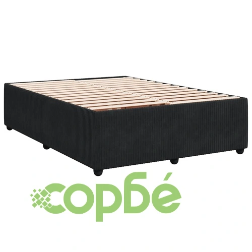 Боксспринг легло с матрак, черно, 140x190 см, кадифе ➤ топ цена ➤ sorbe.bg