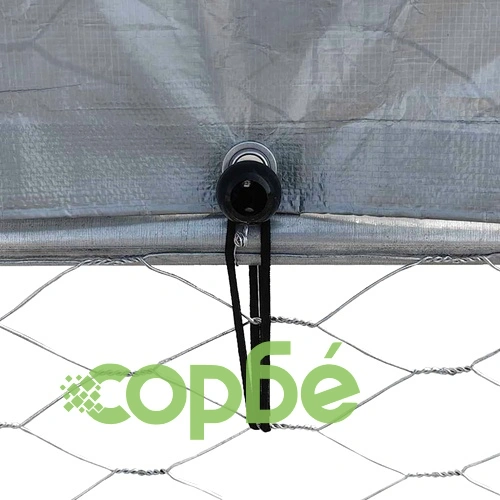 Кучешка клетка с покрив и врата, сребрист, поцинкована стомана ➤ топ цена ➤ sorbe.bg