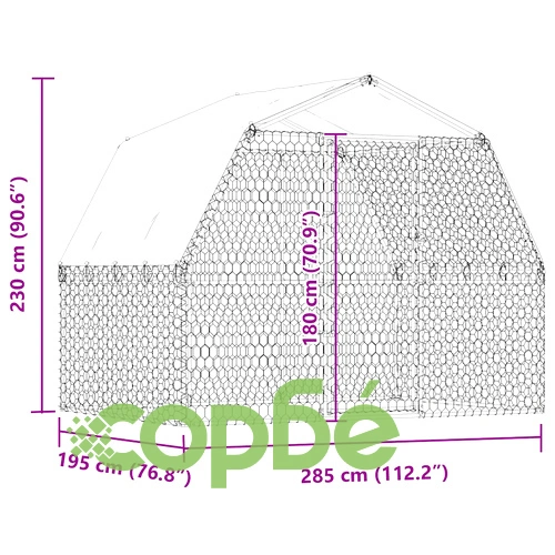 Кучешка клетка с покрив и врата, сребрист, поцинкована стомана ➤ топ цена ➤ sorbe.bg