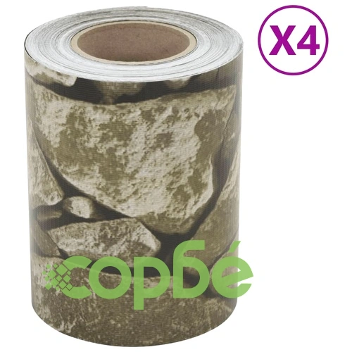 Ленти за покриване на огради, 4 бр, камък, сив, 35x0,19 м, PVC ➤ топ цена ➤ sorbe.bg
