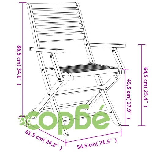 Градински трапезен комплект, 7 части, акациево дърво масив ➤ топ цена ➤ sorbe.bg