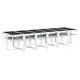 Градински комплект от 13 части, с възглавници, бял, текстилен