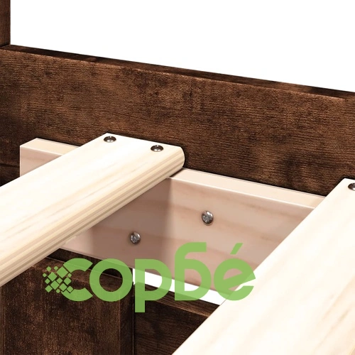 Рамка за легло с табла, опушен дъб, 160x200 см, инженерно дърво ➤ топ цена ➤ sorbe.bg