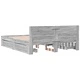 Рамка за легло с табла, сив сонома, 160x200 см, инженерно дърво