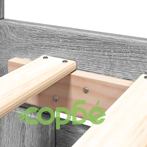 Рамка за легло с табла, сив сонома, 160x200 см, инженерно дърво ➤ топ цена ➤ sorbe.bg