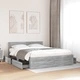 Рамка за легло с табла, сив сонома, 160x200 см, инженерно дърво