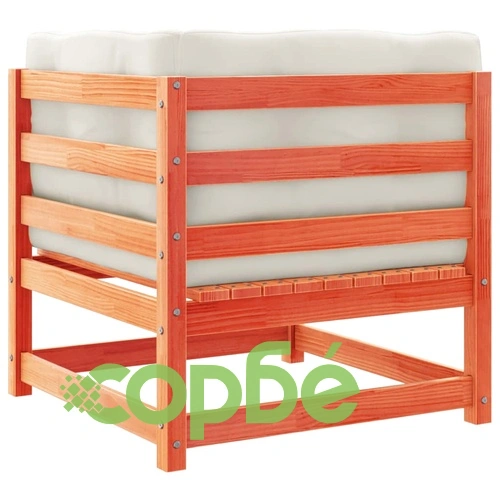 Градински комплект с възглавници, 7 части, восъчнокафяв ➤ топ цена ➤ sorbe.bg