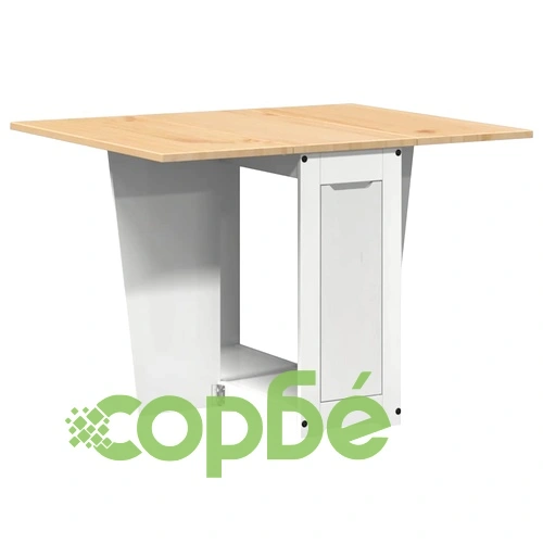 Трапезен комплект Corona тип пеперуда 5 части сгъваем бял бор ➤ топ цена ➤ sorbe.bg