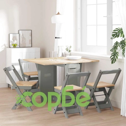 Трапезен комплект Corona тип пеперуда 5 части сгъваем сив бор ➤ топ цена ➤ sorbe.bg