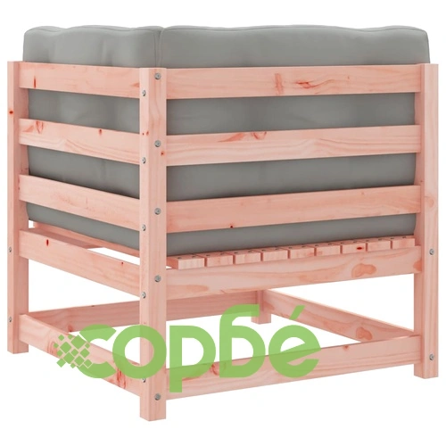 Градински комплект с възглавници, 5 части, дугласка ела масив ➤ топ цена ➤ sorbe.bg