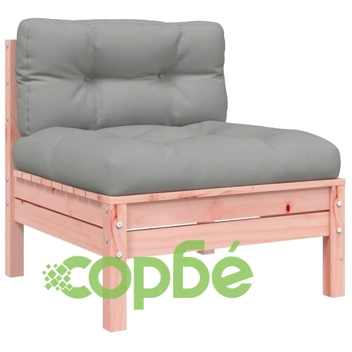 Градински комплект с възглавници, 6 части, дугласка ела масив ➤ топ цена ➤ sorbe.bg