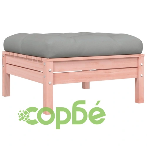 Градински комплект с възглавници, 6 части, дугласка ела масив ➤ топ цена ➤ sorbe.bg