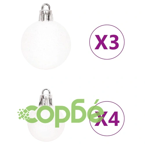 Комплект коледни топки от 65 части розово/червено/бяло ➤ топ цена ➤ sorbe.bg